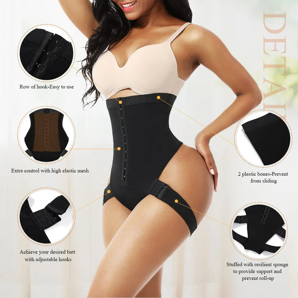 Nude plus size HEXIN seamless shaping underwear from Showlu Fashion Store, breathable and comfortable women's panties.