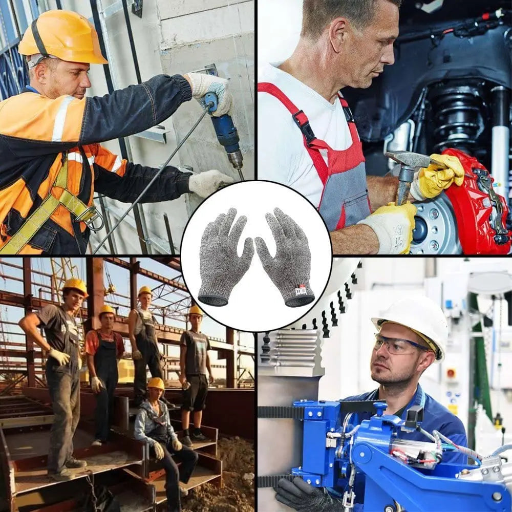 Showlu HPPE Level 5 anti-cut safety gloves with high-strength protection for industrial, kitchen, and gardening use.