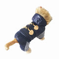 Showlu Fashion thickened fleece dog winter jacket, warm pet jumpsuit with hood and full-body coverage for cold weather.
