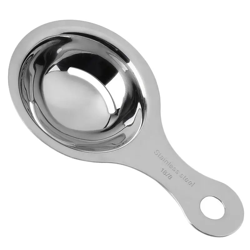 Showlu Smart General stainless steel egg white separator spoon with a sleek design and ergonomic handle for easy egg separation.