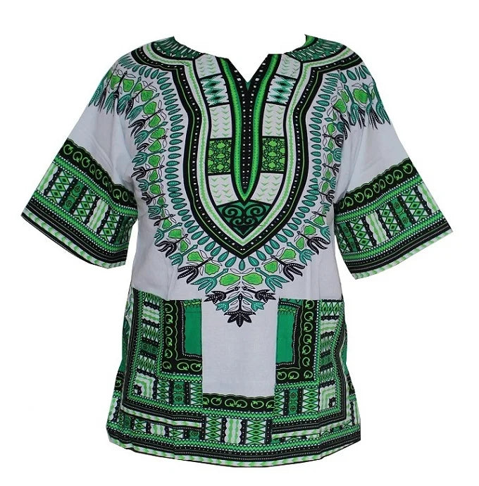 Colorful African Dashiki dress featuring floral cotton print, traditional design by SHOWLU FASHION STORE.
