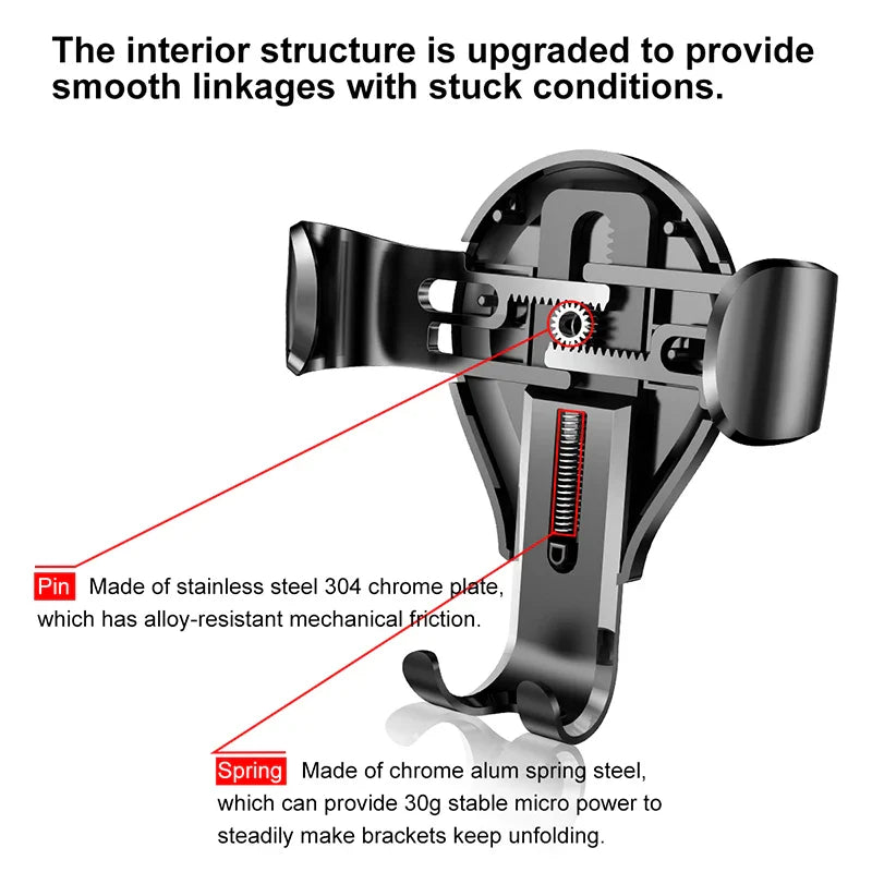 Black Baseus Gravity Car Phone Holder with suction cup dashboard mount for secure, hands-free phone use in vehicles