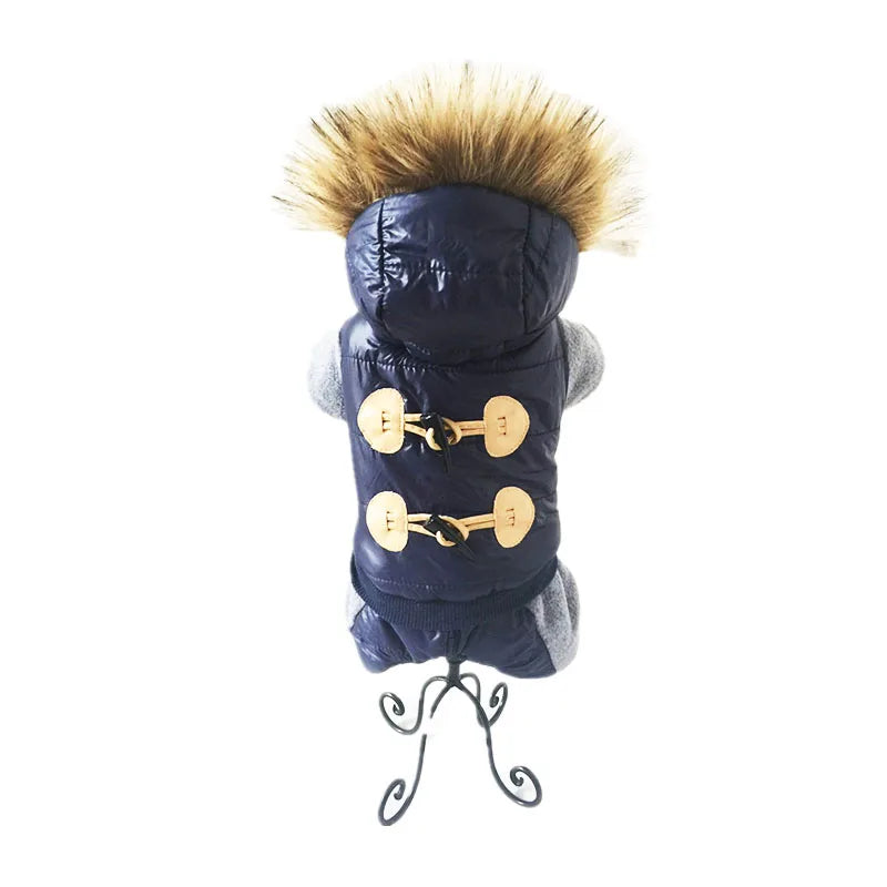 Showlu Fashion thickened fleece dog winter jacket and warm pet jumpsuit, cozy and stylish for cold weather.