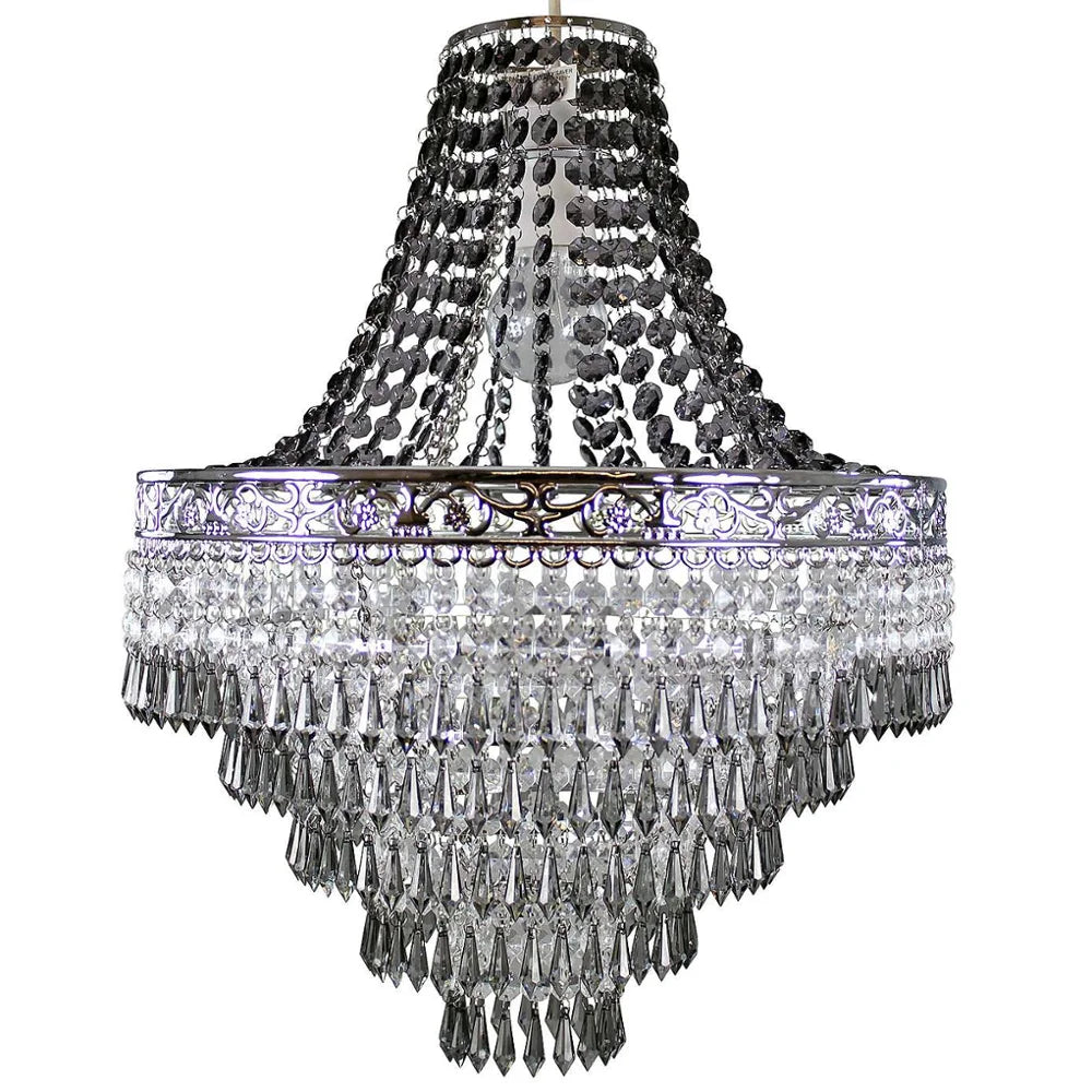 Showlu Blenheim 47cm acrylic chandelier shade with modern pendant droplets, designed for elegant lighting fixtures