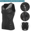 Mens Body Shaper Abdomen Slimming Shapewear Belly Shaping Corset Top Gynecomastia Compression Shirts WIth Zipper Waist Trainer