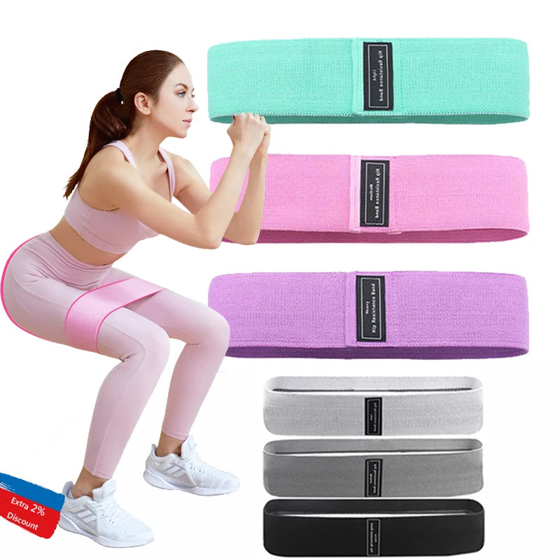Showlu Fashion Store fitness resistance band for buttocks, elastic cloth expander for home exercise and sport workouts.