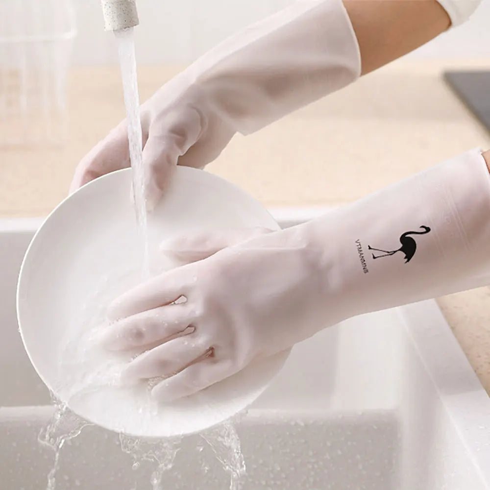 Showlu Smart General silicone dishwashing scrubber gloves for effective cleaning and scrubbing in the kitchen.