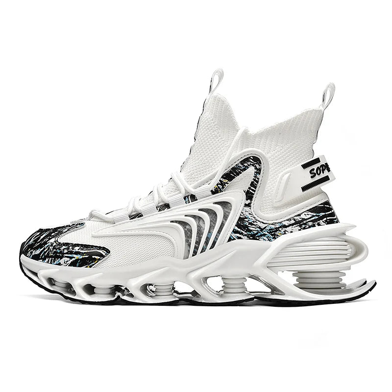 Men's trendy Showlu fashion high top casual sneakers with breathable design, ideal for running and everyday wear.