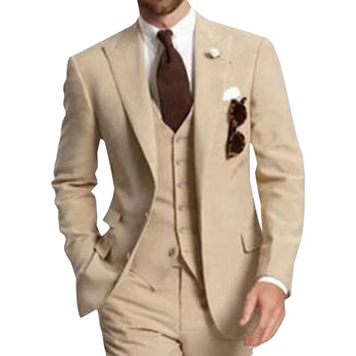 SOLOVEDRESS Burgundy 3-Piece Men's Suit | Notch Lapel Wedding Tuxedo