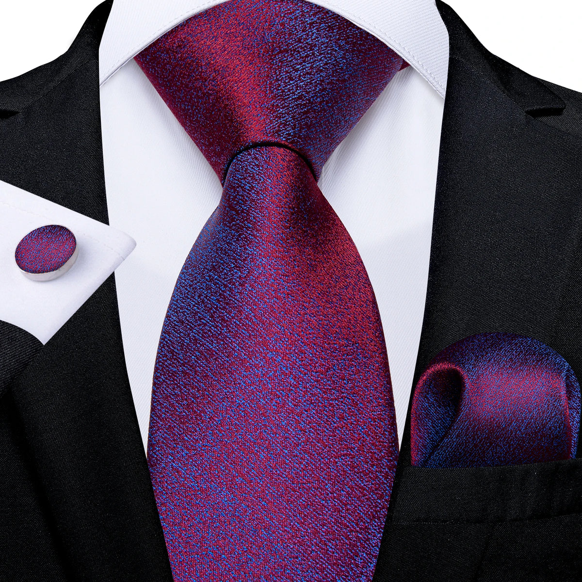 DiBanGu Ties For Men Purple Floral Paisley Necktie Business Formal 100% Silk Tie Pocket Square Set For Wedding Party Cravat