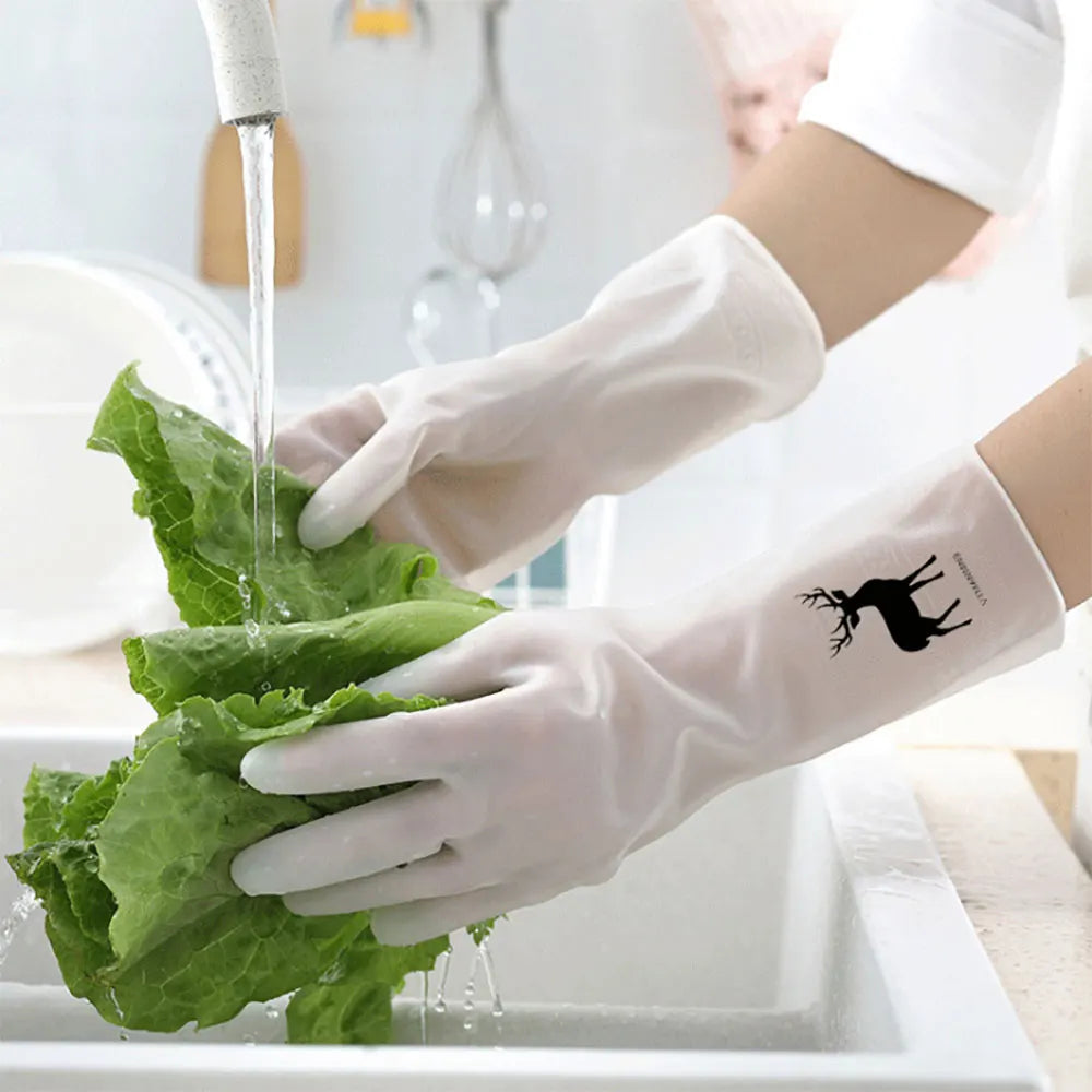 Showlu Smart General silicone dishwashing scrubber gloves for effective cleaning and scrubbing in the kitchen.