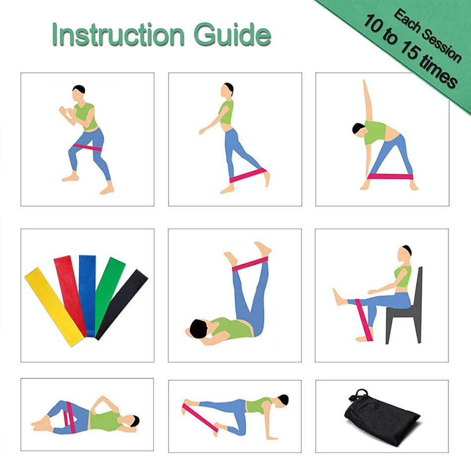 Showlu Smart General Resistance Band Pro Kit with multiple elastic bands and handles for versatile strength training exercises.