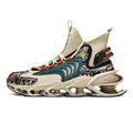 Trendy men's Showlu high top casual sneakers with breathable fabric and stylish design, ideal for running and everyday wear.