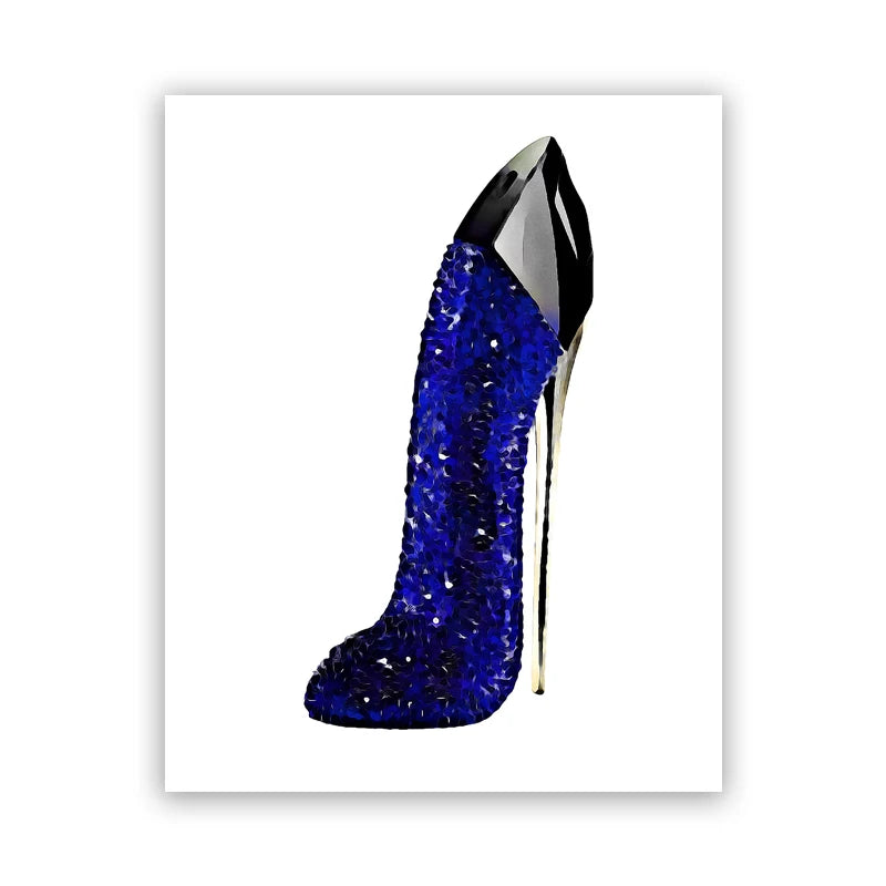 Showlu Fashion perfume bottle canvas wall art featuring a Nordic-style poster print with elegant design.