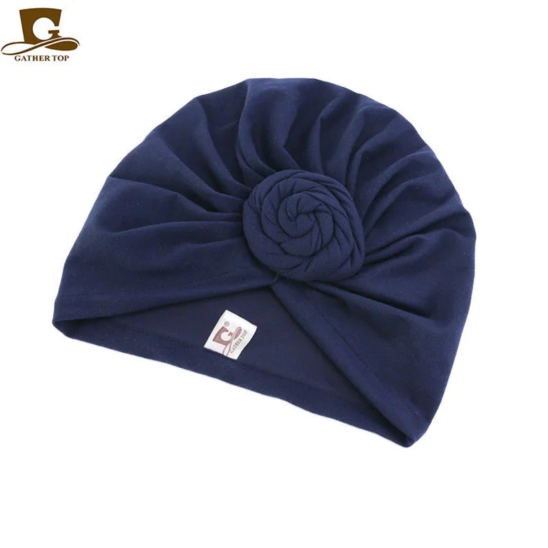Women’s cotton turban hat with knot detail, Muslim hijab style, head cover, and night cap by Showlu Fashion Store