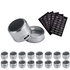 Magnetic Stainless Steel Spice Jar Set Kitchen Storage