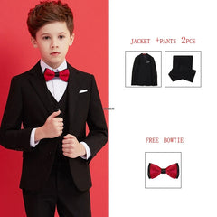 Boys Black 007 Wedding Suit Kids Formal Blazer Clothing Set Gentleman Children Day Graduation Chorus Performance Dress Costume