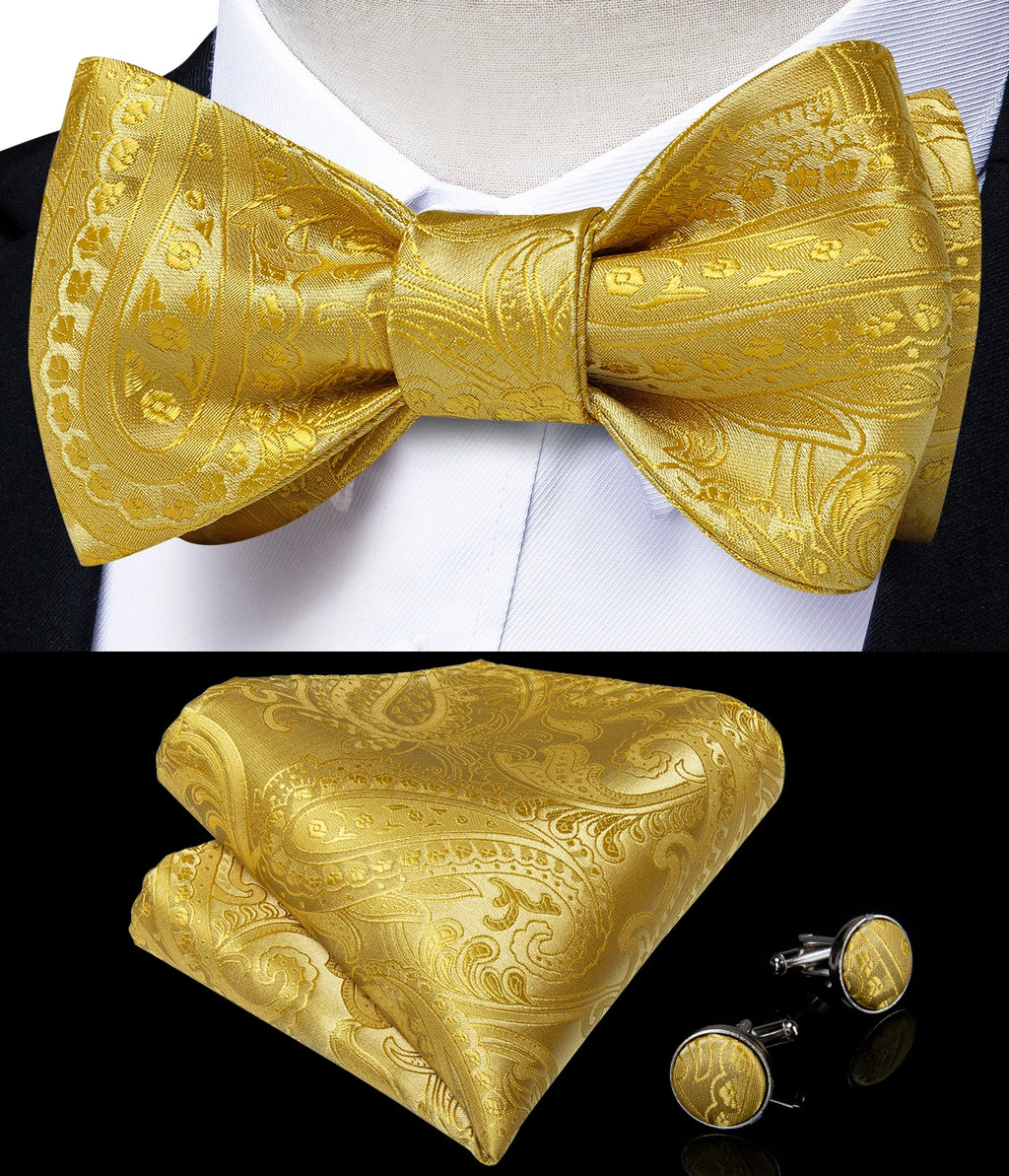 Brand New Men's Bow Tie Teal Green Blue Paisley Floral Silk Bow Tie Wedding Party Butterfly Bowknot Men Tie Accessories DiBanGu
