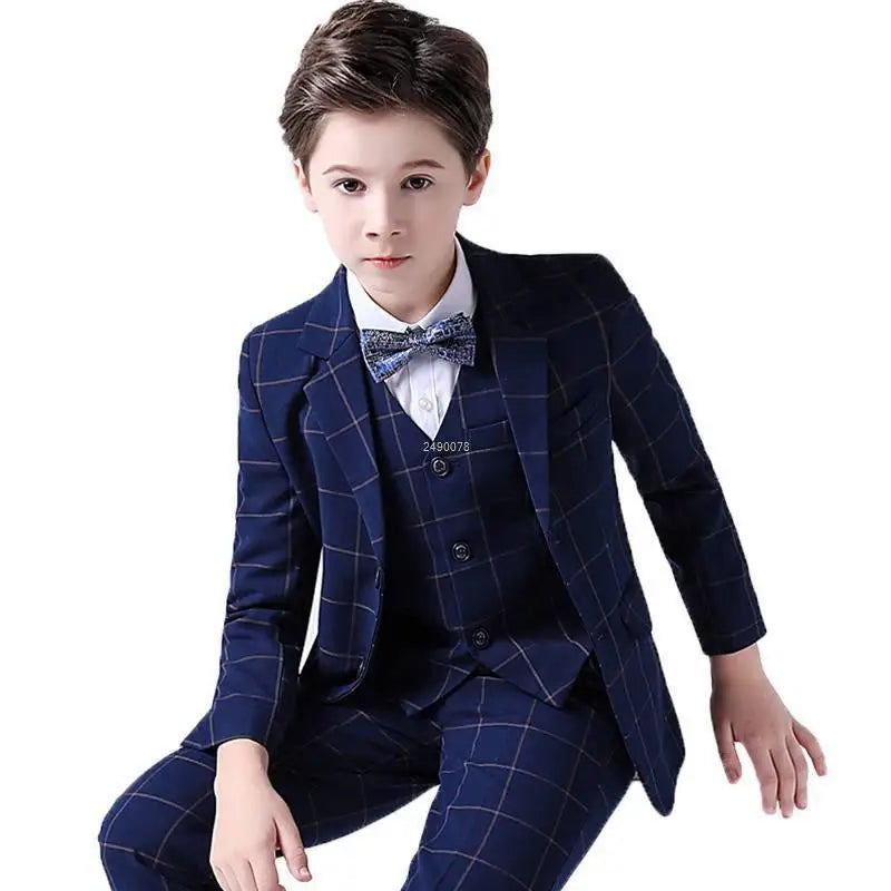 Kids boys formal wedding suit by SHOWLU FASHION STORE, featuring a tuxedo blazer set for ages 2 to 14T, perfect for special occasions.