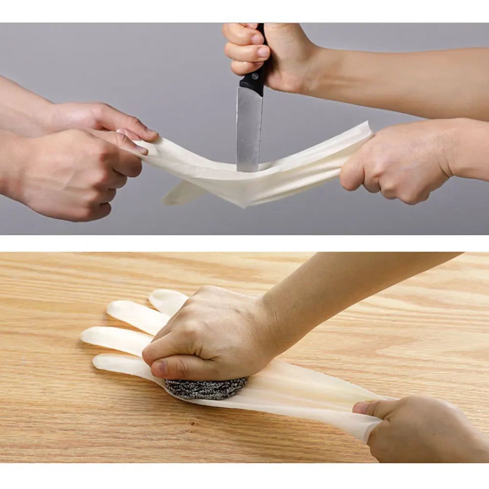 Showlu Smart General silicone dishwashing scrubber gloves with textured surface for effective cleaning and hand protection.