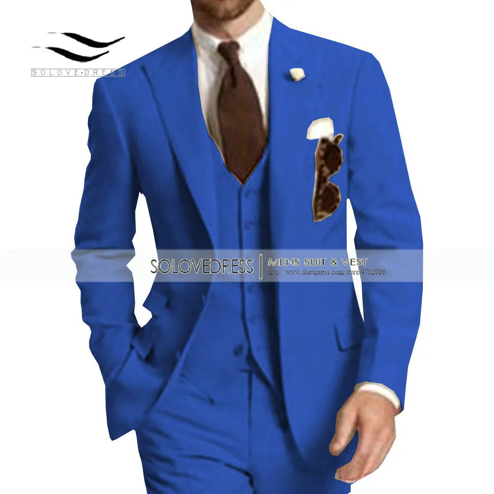 Burgundy Mens Suit 3 Pieces Elegant V Neck Notch Lapel Tuxedo Groomsmen Men Suits for Wedding Suits Men 2019 (Jacket+Vest+Pants)