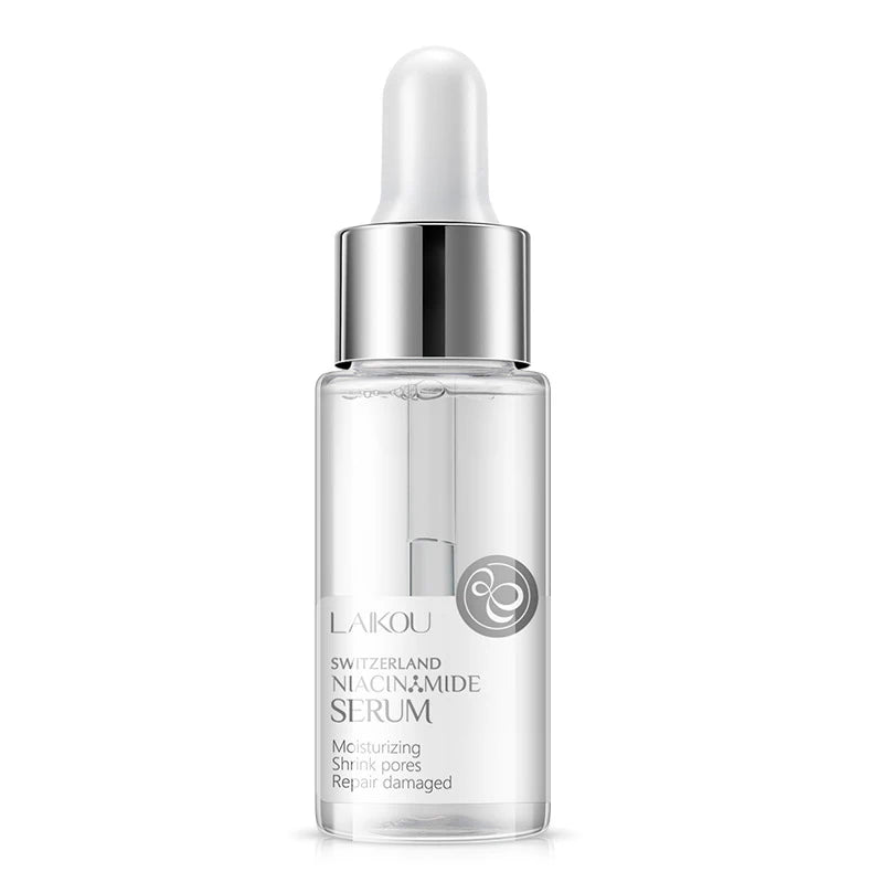LAIKOU Nicotinamide serum ampoule for face, featuring moisturizing, anti-aging, and pore-shrinking skin care benefits.