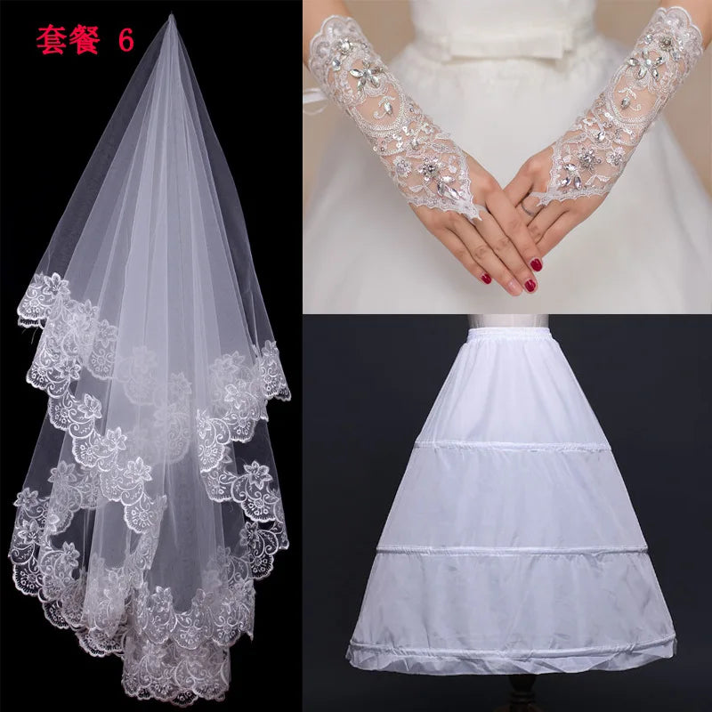 Spring Princess Lace A-Line wedding dress with long sleeves and intricate lace details, designed for bridal elegance.