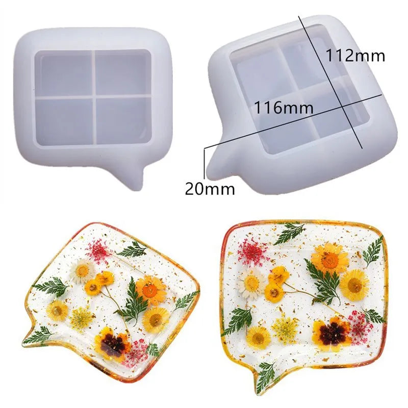 Three-layer fruit-shaped silicone mold for epoxy resin tea plates and coasters, ideal for DIY resin art and home decoration.