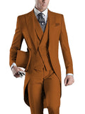 Men's 3-piece slim fit wedding tuxedo with peaked lapels from SHOWLU FASHION STORE, including jacket, vest, and trousers.
