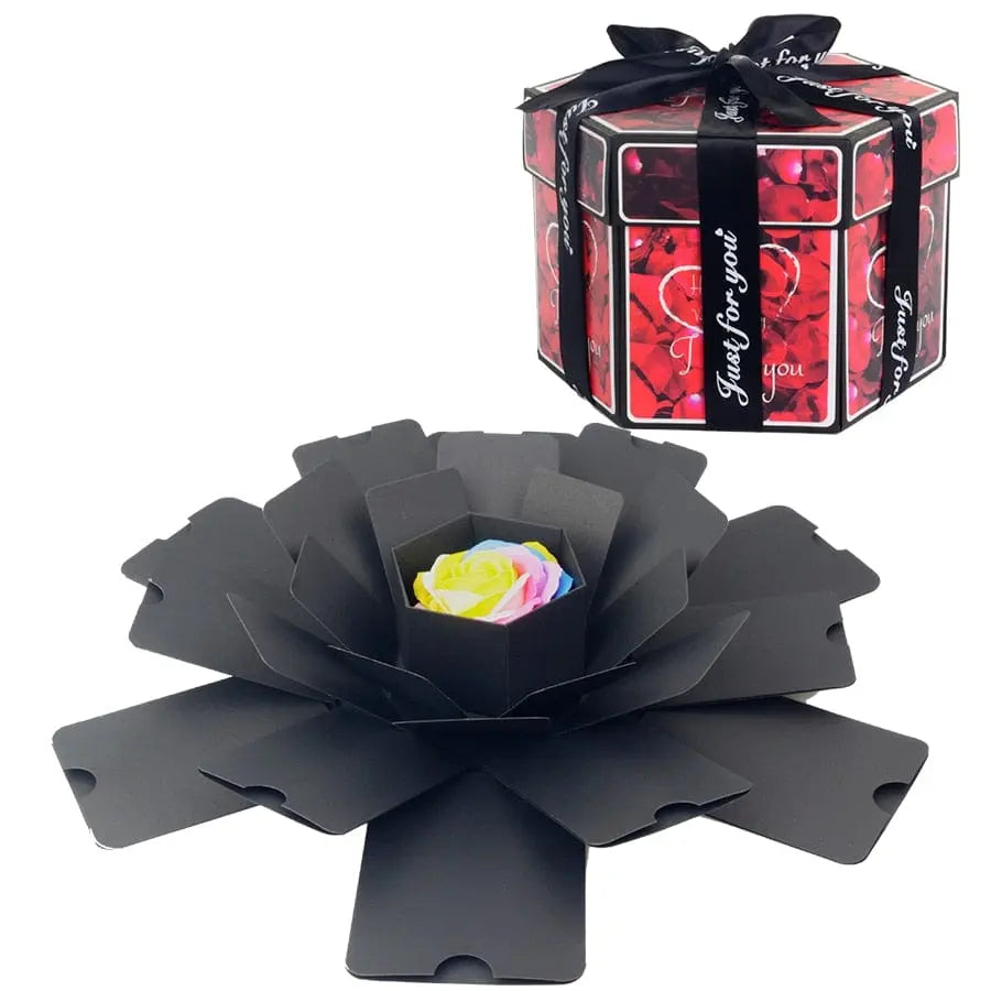 Hexagon explosion box scrapbook album by Showlu Store Nation, featuring intricate paper craft and handmade design for special occasions.