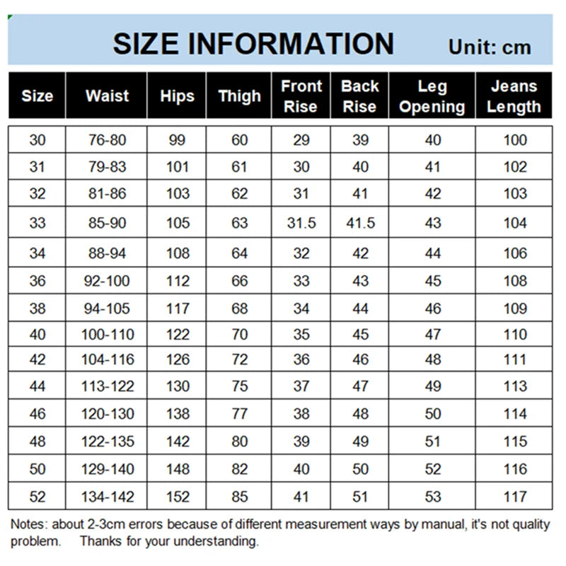 Stretch Jeans Men Elastic Denim Male Trousers  46 48 52 Plus Size Extra Large Loose Pants Blue Roupas Calca Masculina Modis Ropa