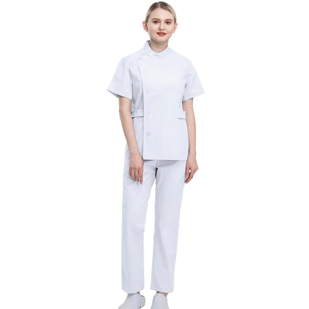 High-quality Sibaizhi women's medical scrubs by Showlu Fashion Store featuring a comfortable one-piece nurse uniform for healthcare professionals.