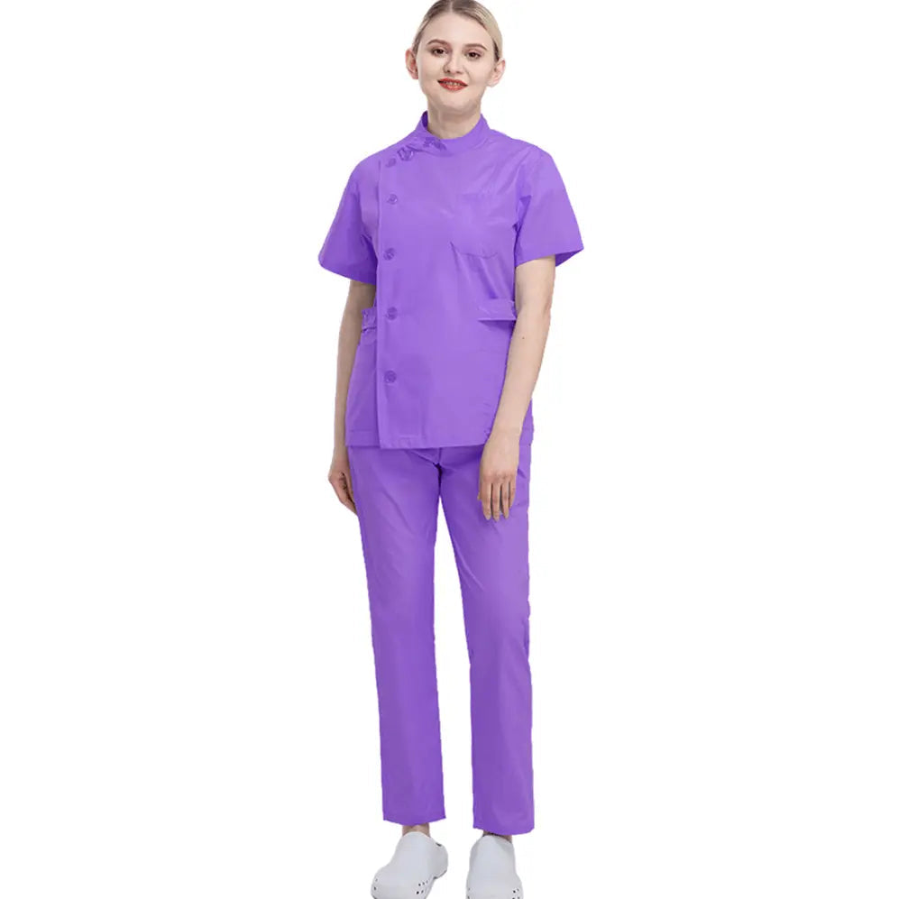 Showlu Fashion Women's medical scrubs, comfortable one-piece nurse uniform with high-quality fabric, suitable for hospital and medical staff.