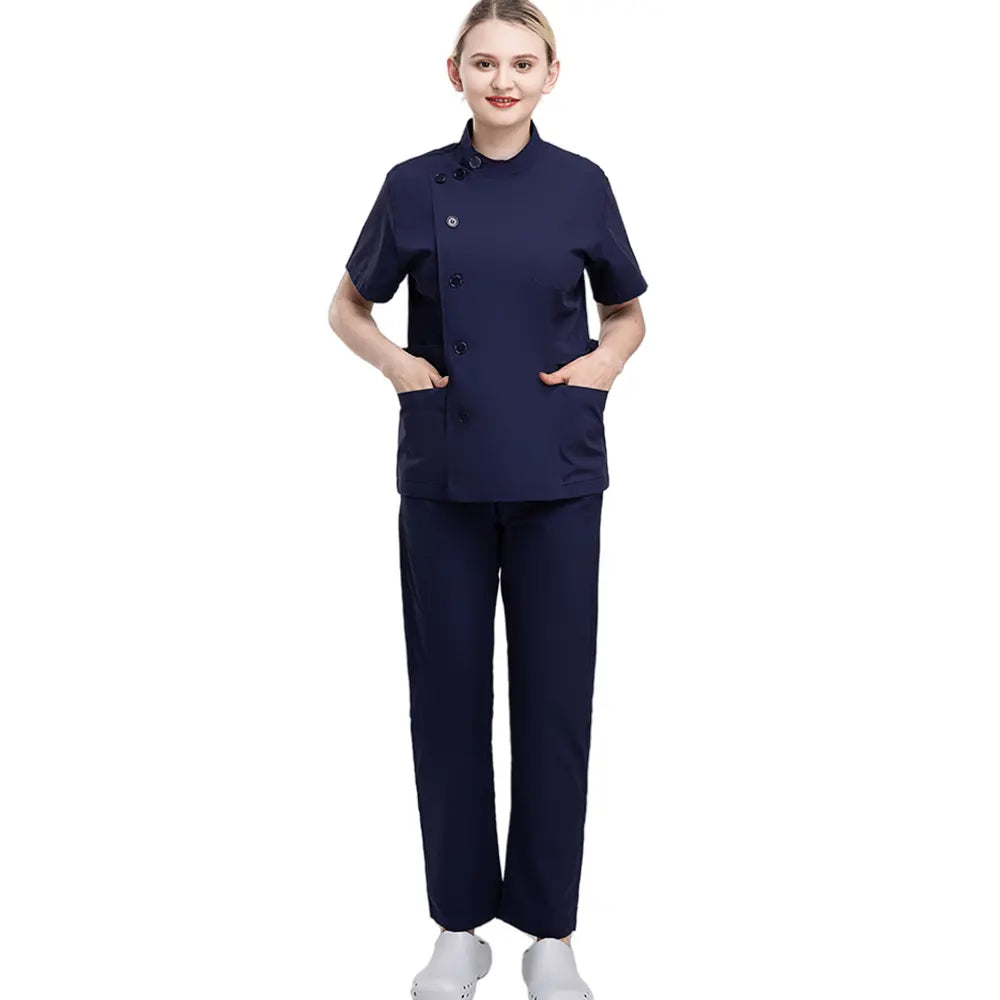 Showlu Fashion Women's medical scrubs, comfortable one-piece nurse uniform with high-quality fabric, ideal for healthcare professionals.