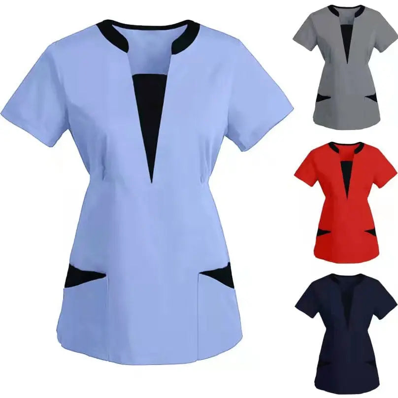 Showlu Medical Scrubs Top made of breathable cotton, designed for nurses and dental professionals, featuring a comfortable, professional fit.
