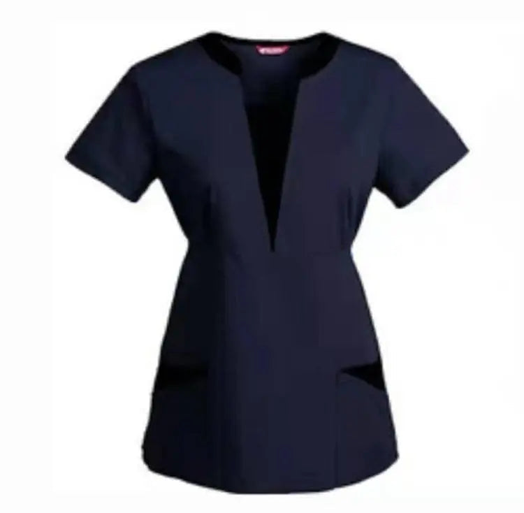 Showlu Medical Scrubs Top made of breathable cotton, designed for nurses and dental professionals, in a hospital setting.