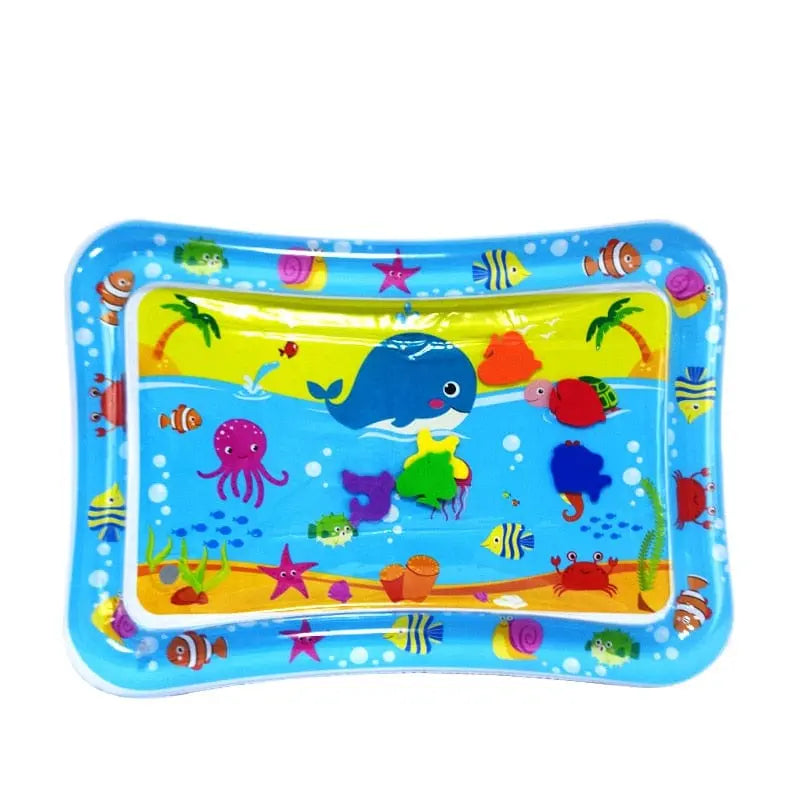 Inflatable Infinno baby tummy time mat with water-filled surface for infants and toddlers, designed for water play and tummy exercises.