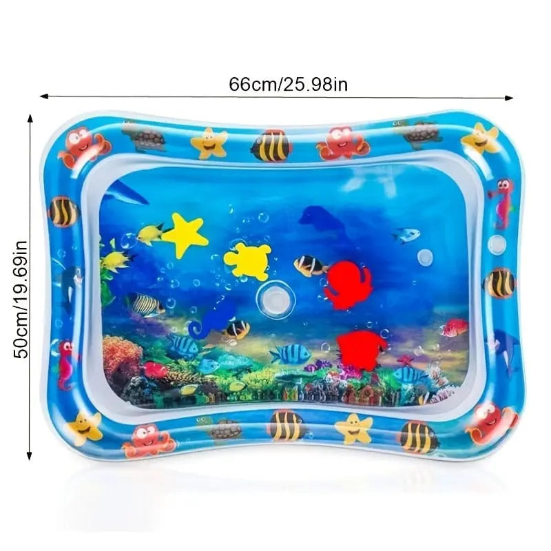 Inflatable baby tummy time mat with water play features, suitable for infants and toddlers, by Showlu Fashion Store.