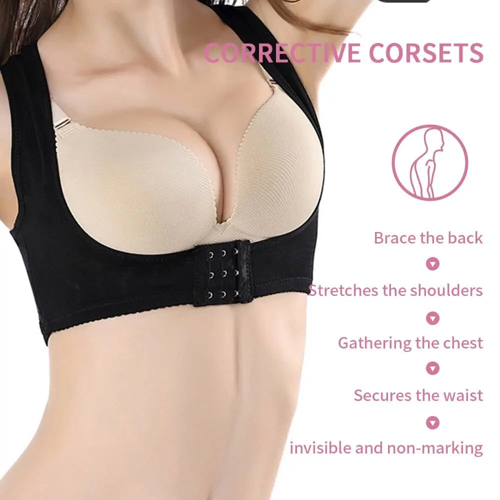 Showlu Fashion Store 0 Blcak  L 1 Invisible Body Shaper Corset Women Chest Posture Corrector Belt Back Shoulder Support Brace Posture Correction for Care
