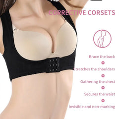 Showlu Fashion Store 0 Blcak  L 1 Invisible Body Shaper Corset Women Chest Posture Corrector Belt Back Shoulder Support Brace Posture Correction for Care