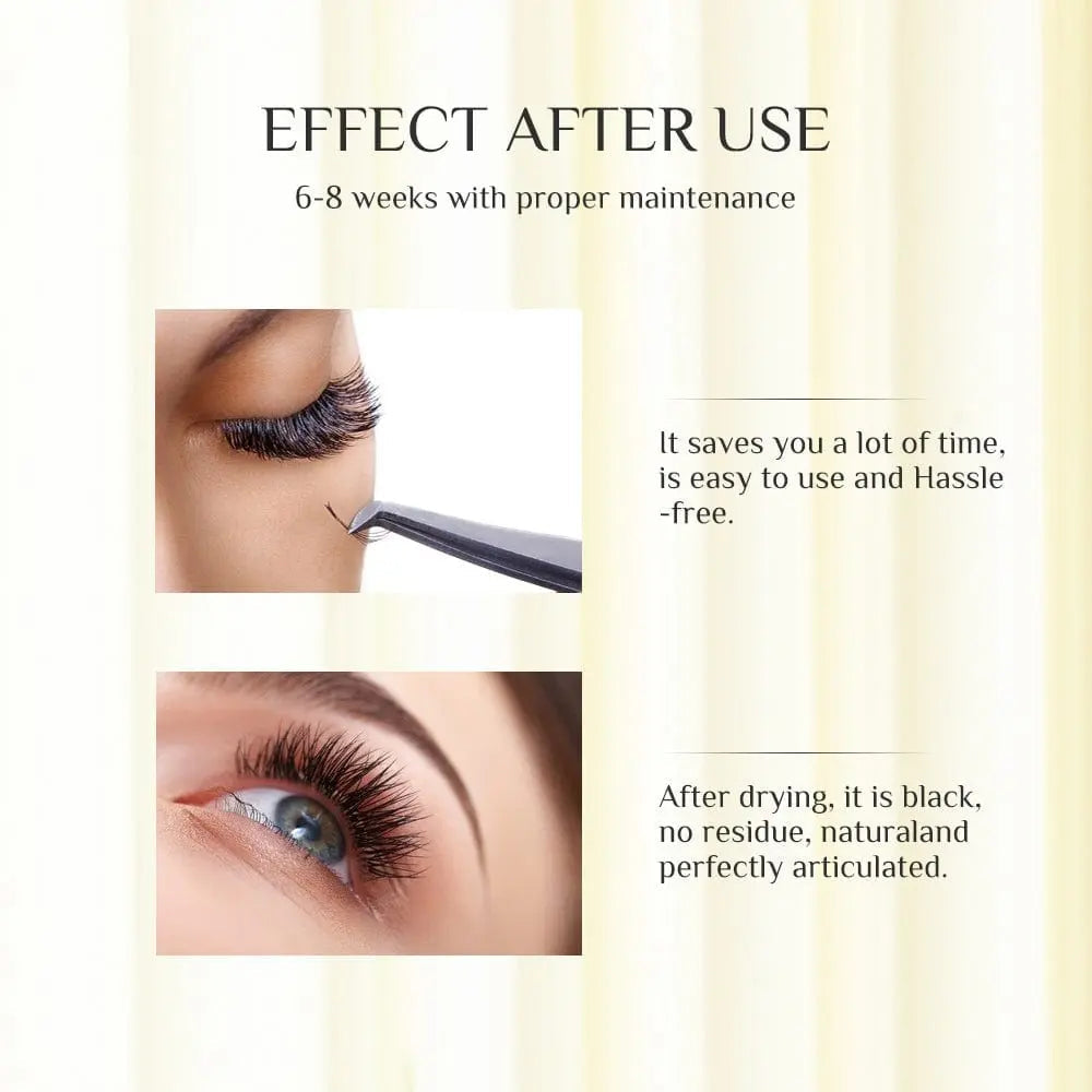 Janajnv hypoallergenic eyelash extension glue by Showlu Fashion, fast-drying waterproof eyelash adhesive in a small bottle.