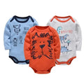 Kavkas baby bodysuits by Showlu Fashion Store, set of 6 long-sleeve cotton jumpsuits for infants 0-12 months, in various colors.