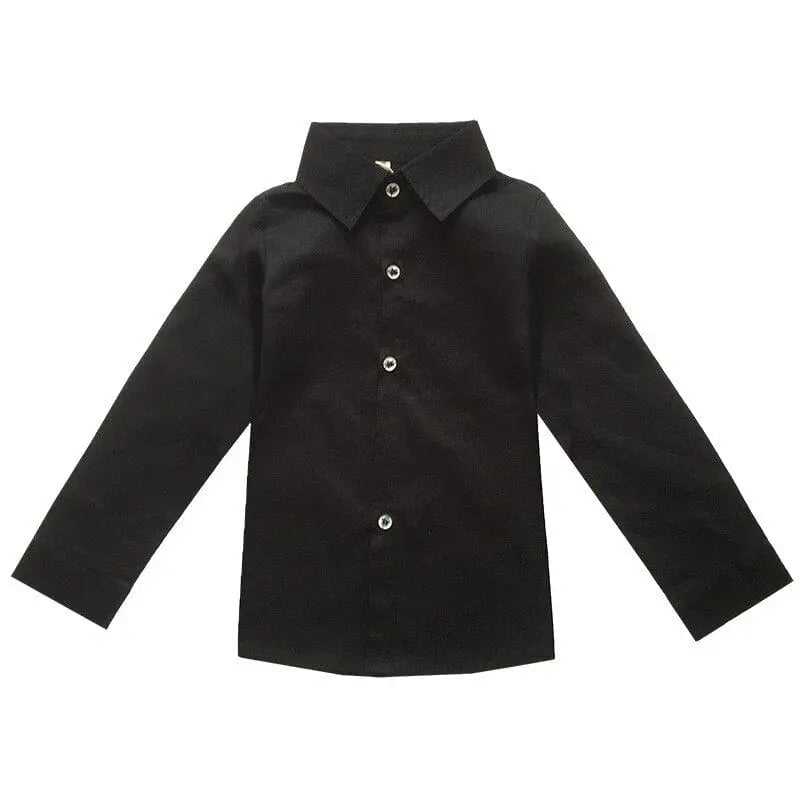 Navy blue boys' wedding suit by Showlu Fashion Store with a slim fit cotton blazer, shirt, and trousers for special occasions.