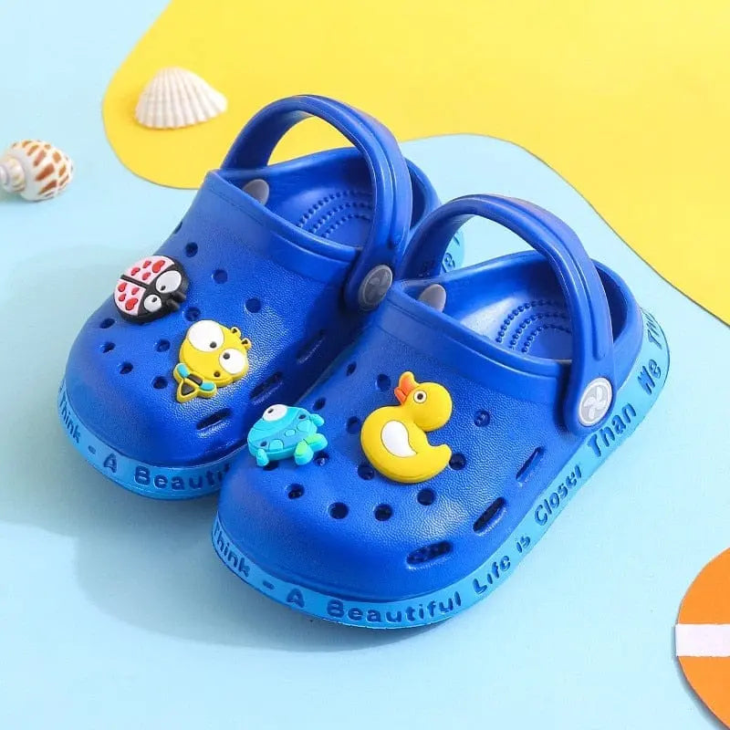 Kids cartoon hole sandals by Showlu Fashion Store, soft anti-skid EVA beach shoes for boys and girls, suitable for sandy beaches.