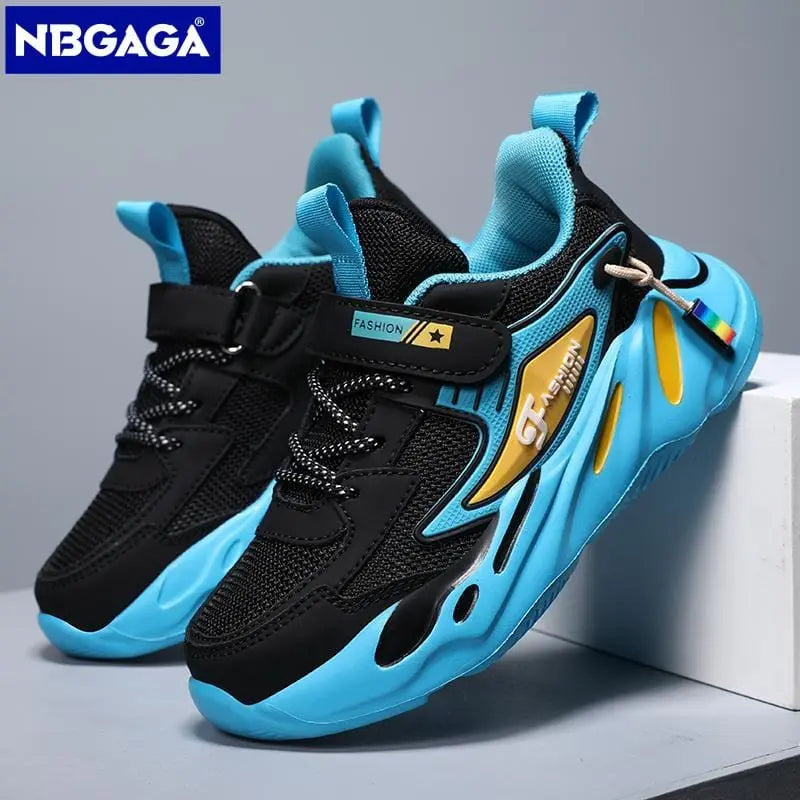 Kids mesh sneakers for boys and girls, breathable casual running shoes with outdoor sport style from Showlu Fashion Store.