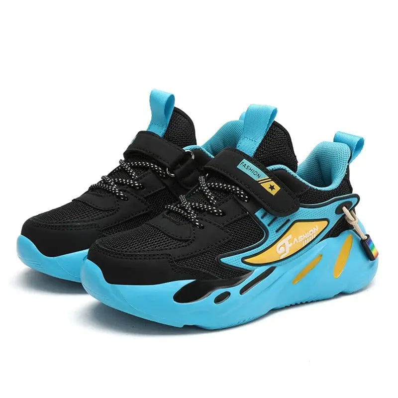 Kids mesh sneakers for boys and girls, breathable casual running shoes with sporty design from Showlu Fashion Store.