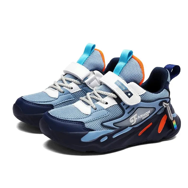 Kids mesh sneakers by Showlu Fashion Store, breathable boys and girls running shoes for outdoor sports and casual wear.