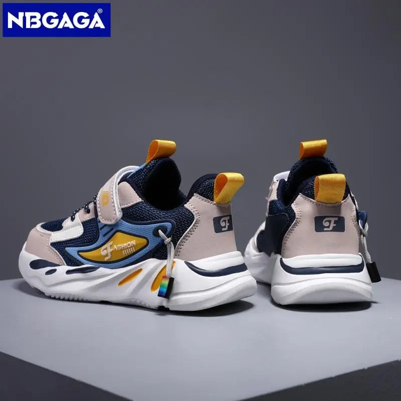 Kids breathable mesh sneakers for boys and girls, Showlu Fashion Store, casual outdoor running shoes for children.