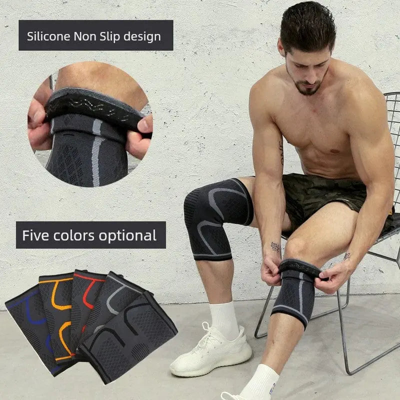 Breathable Showlu Fashion Fei Di Wei compression knee pad for running and sports, with supportive design for men and women.