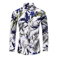 Men's Hawaiian print long sleeve shirt in plus size with floral pattern, casual autumn style, by Showlu Fashion Store.